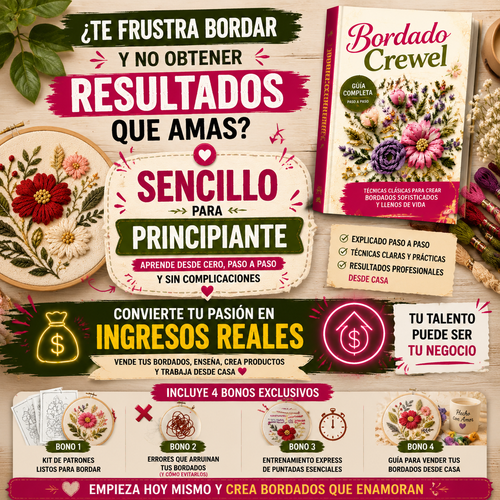 Creaciones en Bordado Crewel: De lo básico a lo profesional